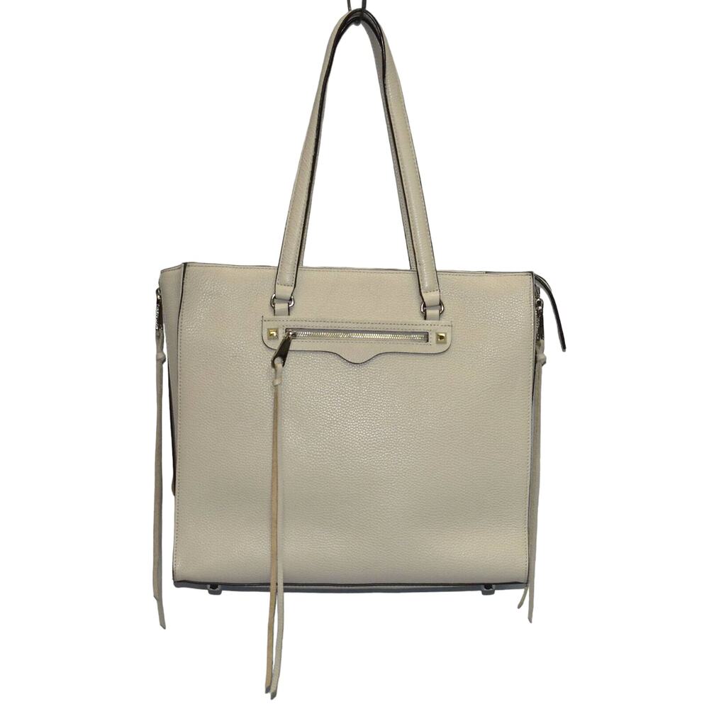 C5 NEW REBECCA MINKOFF Ivory Pebbled Leather Large Regan Shoulder Bag